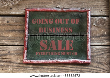 Going out of business sale sign