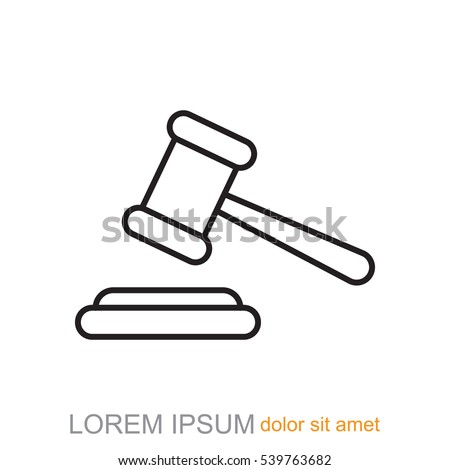 Line icon-  judge gavel