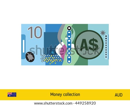 10 Australian Dollar banknote illustration.