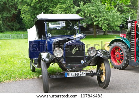 BADEN-BADEN, GERMANY -JULY 13:  A 1927 Ford at The International Exhibition of old cars \