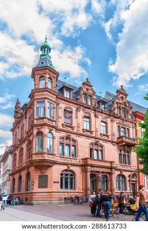 HEIDELBERG, GERMANY - MAY 28, 2015: The building of the old University of Heidelberg. Germany. Europe.