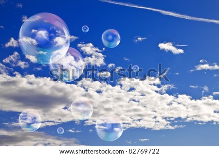 Soap bubbles in the sky