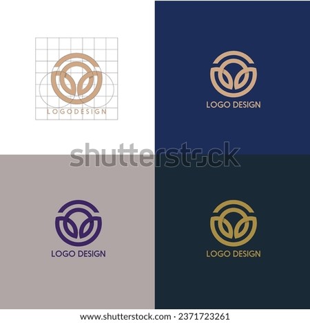 Logotypes templates flat symmetric swired circle shape