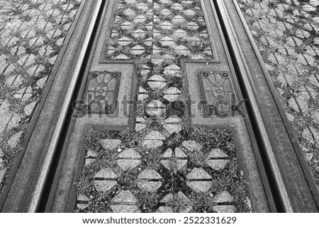 Similar – Image, Stock Photo tramway tracks on the street in Bilbao city Spain, transport in the city