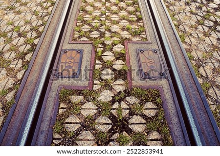 Similar – Image, Stock Photo tramway tracks on the street in Bilbao city Spain, transport in the city