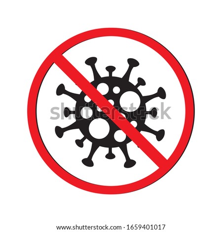 Stop spread of virus, Stop COVID-19 sign, Protection against virus outbreaks symbol