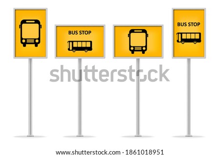 Set of Bus stop signs, road sign