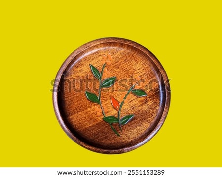 Similar – Image, Stock Photo Two hands put leaves into a fast foaming flowing river.