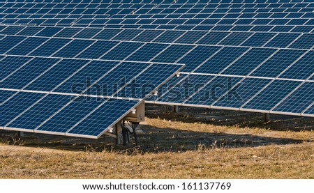 Solar panel on a solar farm