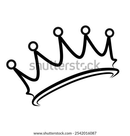 vector line sketch of king crown white background