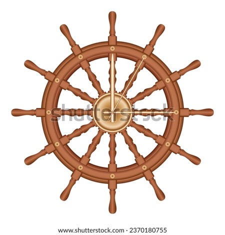 Wall clock made from a shipwheel, vector illustration