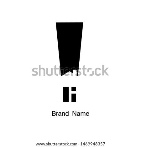 Exclamation mark with negative space house black and white home logo icon 