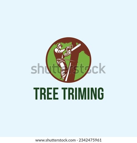 tree trimming logo design vector