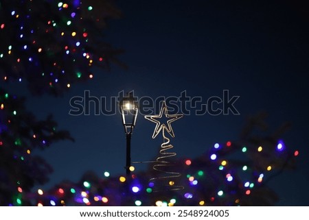 Similar – Foto Bild Straßenlampe und blauer Himmel auf der Straße