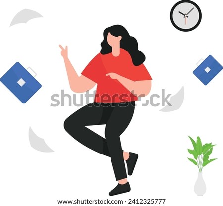 The Multitasking Man Illustration portrays a dynamic scene with a person seamlessly juggling multiple tasks, surrounded by diverse icons and activities, symbolizing the agility and efficiency of moder