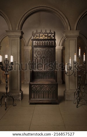 Royal throne in the medieval castle