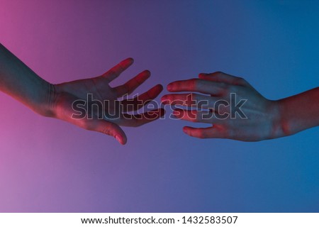 Similar – Image, Stock Photo Painted fingers touching each other