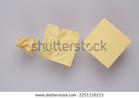 Similar – Image, Stock Photo ball of crumpled gray paper on a blue background