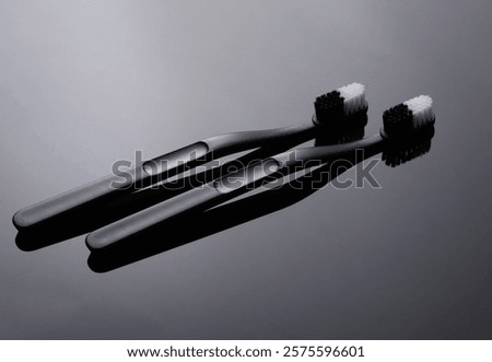 Image, Stock Photo two plastic toothbrushes