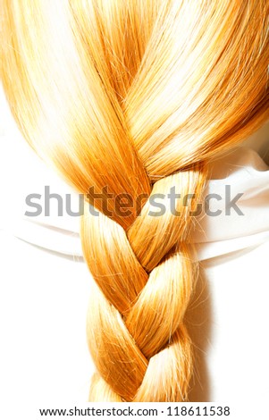 long foxy braid of thick hair