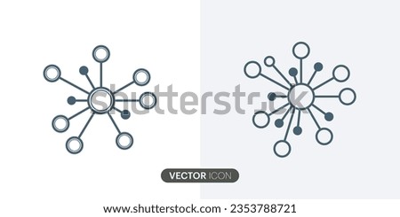 Business Hub network connection icon.Simple connection line icon  in modern design style for web site and mobile app.Different style icons.Vector Illustration