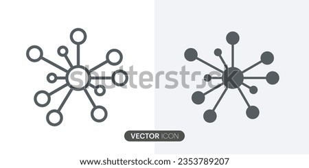 Business Hub network connection icon.Simple connection line icon  in modern design style for web site and mobile app.Different style icons.Vector Illustration