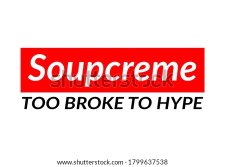 Funny hypebeast knockoff brand logo, vector logo isolated on white background.