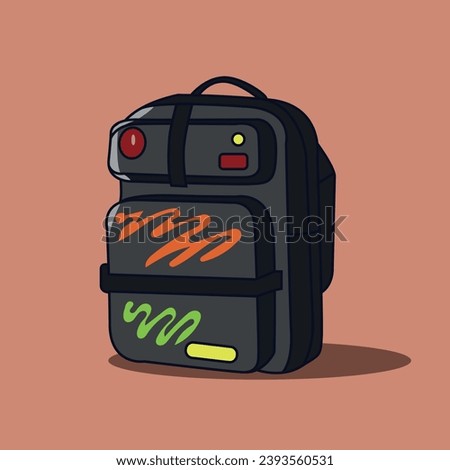vector beautiful toto style freefire backpack