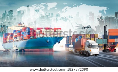 Global business logistics import export background and container cargo freight ship transport concept Zdjęcia stock © 