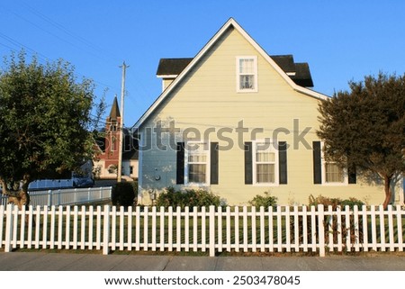 Similar – Image, Stock Photo Picket fence, in the slope