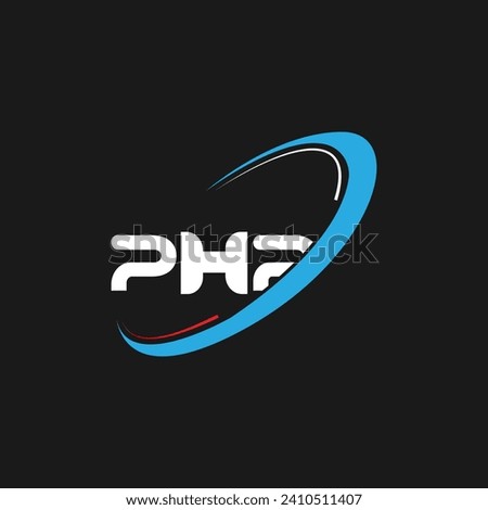 PHP letter Logo design. Initials PHP logo linked with circle and uppercase monogram logo. PHP typography for technology, business and real estate brand logo design