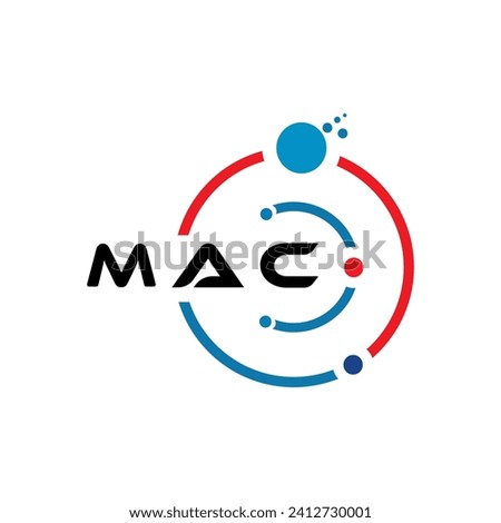 MAC letter technology logo design on white background. MAC creative initials letter IT logo concept. MAC letter design