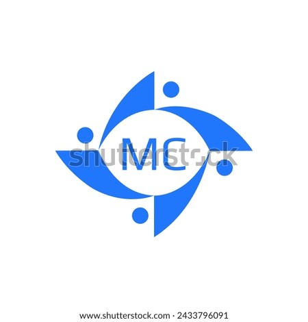  MC logo. M C design. White M C letter. MC, M C letter logo design. Initial letter MC linked circle monogram logo, MC letter logo vector design.