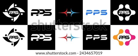 PPS set ,PS logo. P P S design. White PPS letter. PPS letter logo design. Initial PPS letter logo set, linked circle uppercase monogram. P P S letter logo vector design.