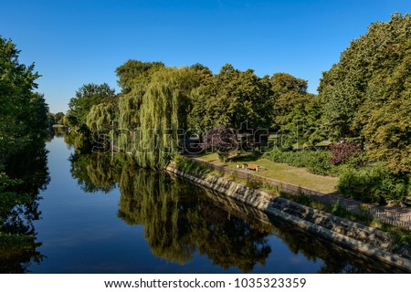 Image, Stock Photo Reflection in the Landwehrkanal in Berlin
