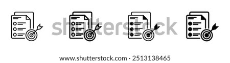 Goal setting icons vector set stock illustration. stock vector. illustration.