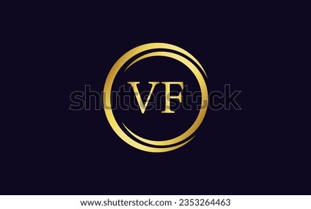 Initial Letter vf Linked Logo for business and company identity. Modern Letter vf Logo Vector Template with modern trendy golden logo