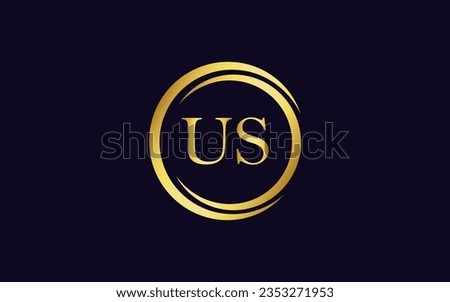 Initial Letter us  Linked Logo for business and company identity. Modern Letter us Logo Vector Template with modern trendy golden logo