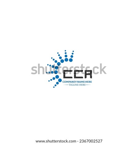 CCR letter logo design in six style. CCR polygon, circle, triangle, hexagon, flat and simple style with black and white color variation letter logo set in one artboard. CCR