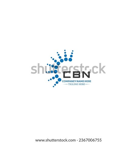 CBN letter logo design in six style. CBN polygon, circle, triangle, hexagon, flat and simple style with black and white color variation letter logo set in one artboard. CBN