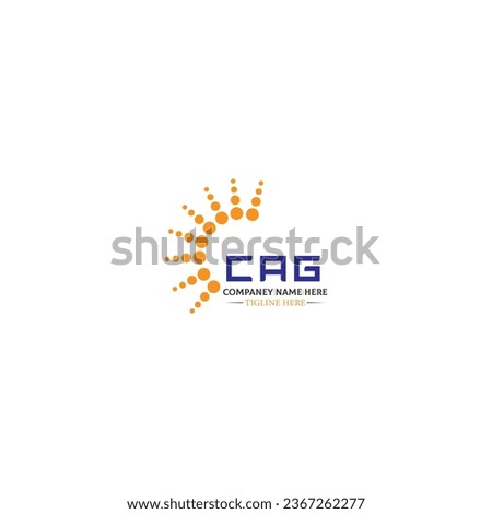 CAG letter logo design in six style. CAG polygon, circle, triangle, hexagon, flat and simple style with black and white color variation letter logo set in one artboard. CAG