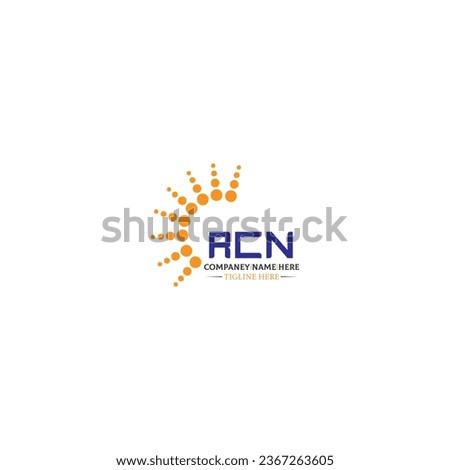 RCN letter logo design in six style. RCN polygon, circle, triangle, hexagon, flat and simple style with black and white color variation letter logo set in one artboard. RCN