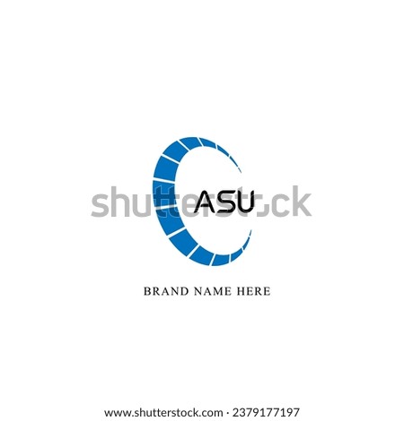 ASU circle letter logo design with circle and ellipse shape. ASU circle letters with typographic style. The three initials form a circle logo. ASU Abstract Monogram Letter logo, Vector.