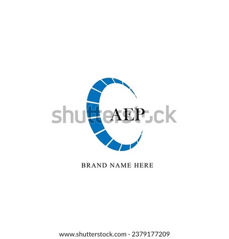 AEP circle letter logo design with circle and ellipse shape. AEP circle letters with typographic style. The three initials form a circle logo. AEP Abstract Monogram Letter logo, Vector.
