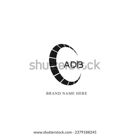 ADB Letter Logo Design. Initial letters ADB logo icon. Abstract letter ADB A D B minimal logo design template. A D B Letter Design Vector with black Colors. ADB logo,  Vector, spared 