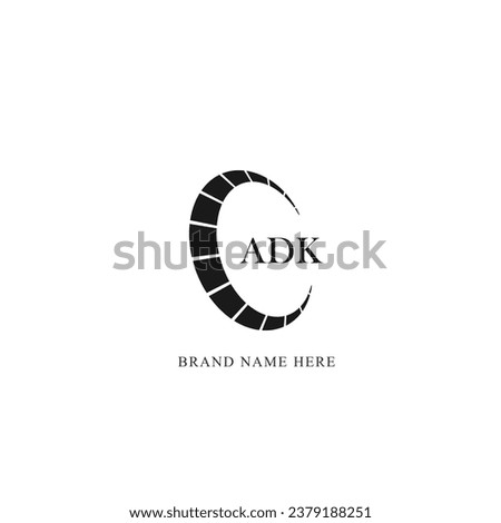ADK Letter Logo Design. Initial letters ADK logo icon. Abstract letter ADK A D K minimal logo design template. A D K Letter Design Vector with black Colors. ADK logo,  Vector, spared 