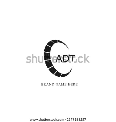 ADT Letter Logo Design. Initial letters ADT logo icon. Abstract letter ADT A D T minimal logo design template. A D T Letter Design Vector with black Colors. ADT logo,  Vector, spared 