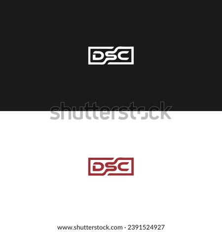 DSC logo. D S C design. White DSC letter. DSC, D S C letter logo design. Initial letter DSC linked circle uppercase monogram logo. D S C letter logo vector design. 