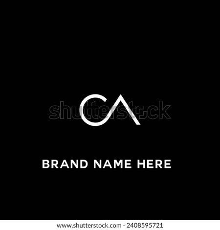 CA logo. C A design. White CA letter. CA, C A letter logo design. Initial C A letter linked circle uppercase monogram logo CA letter logo vector design.	
