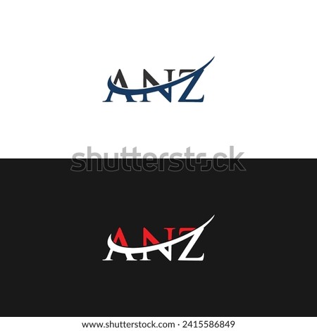 ANZ logo. A N Z design. White ANZ letter. ANZ, A N Z letter logo design. Initial letter ANZ linked circle uppercase monogram logo.